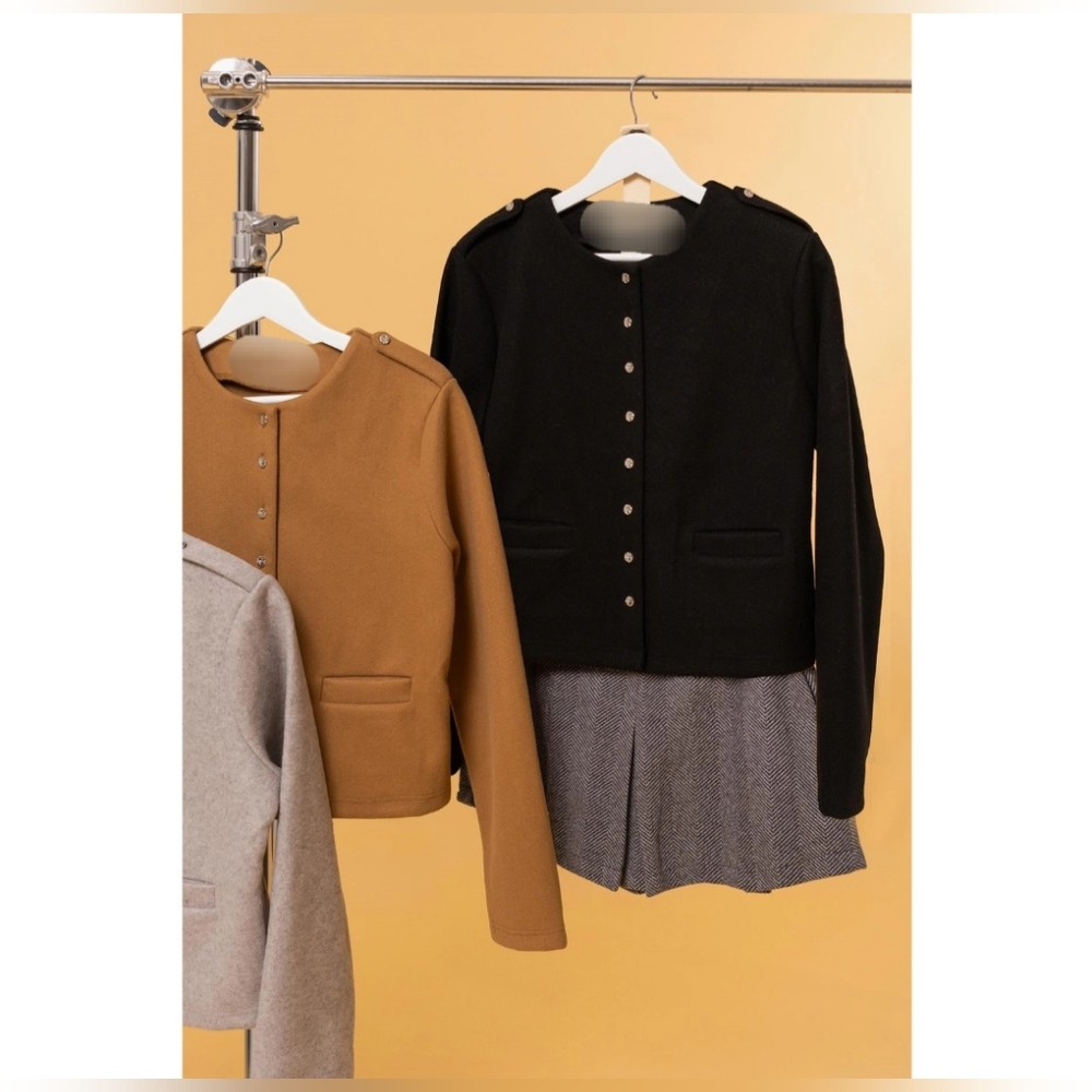 #179 🔥 FLASH SALE 🛑S, M, L Black Fabulous Wool-Like Single-Breasted Jacket